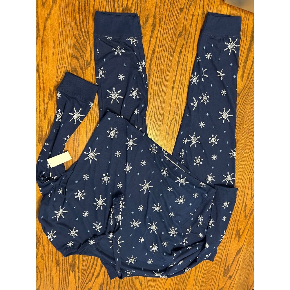 Sonoma Goods For Life Navy Blue Snowflake Print Sleepwear Joggers XXL pajamas